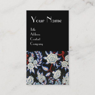 ELEGANT LADY/FLORAL DRESS WITH BLACK WHITE FLOWERS BUSINESS CARD