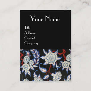 ELEGANT LADY/FLORAL DRESS WITH BLACK WHITE FLOWERS BUSINESS CARD
