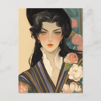 Elegant Lady in a Hat Postcard