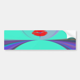 Elegant Lady Portrait: A Colorful Artwork Bumper Sticker