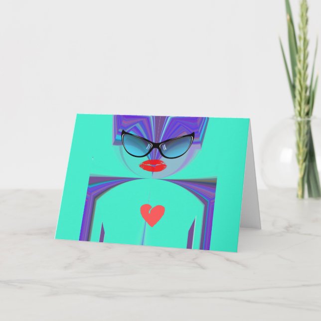 Elegant Lady Portrait: A Colorful Artwork Card (Front)