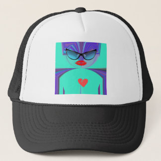 Elegant Lady Portrait: A Colorful Artwork Trucker Hat