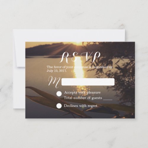 Elegant Lake Sunset Wedding RSVP