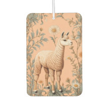 Elegant Lama and Daisy Flowers On Peach