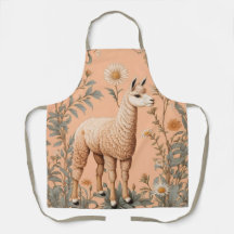 Elegant Lama and Daisy Flowers On Peach