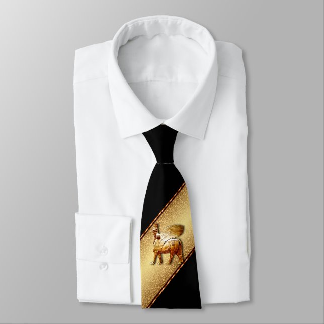 Elegant Lamassu Neck Tie (Tied)