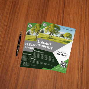 Elegant Land For Sale Property Custom Flyer