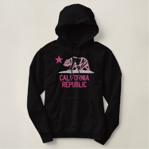 Elegant Large California Republic Embroidery Embroidered Hoodie