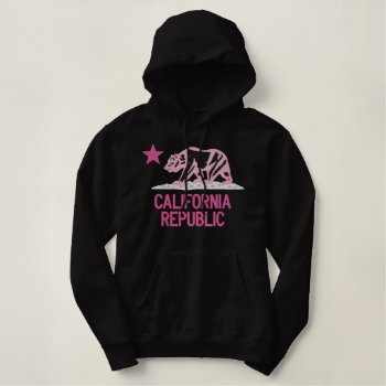 Elegant Large California Republic Embroidery Embroidered Hoodie by AmericanStyle at Zazzle