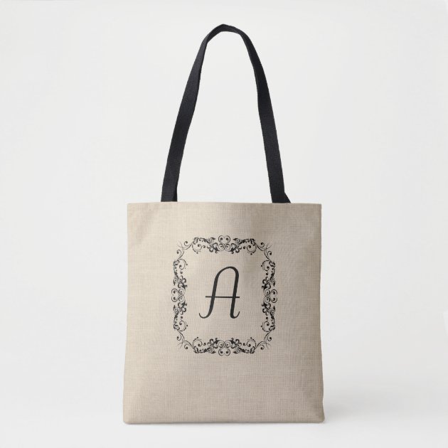 monogrammed canvas tote bags