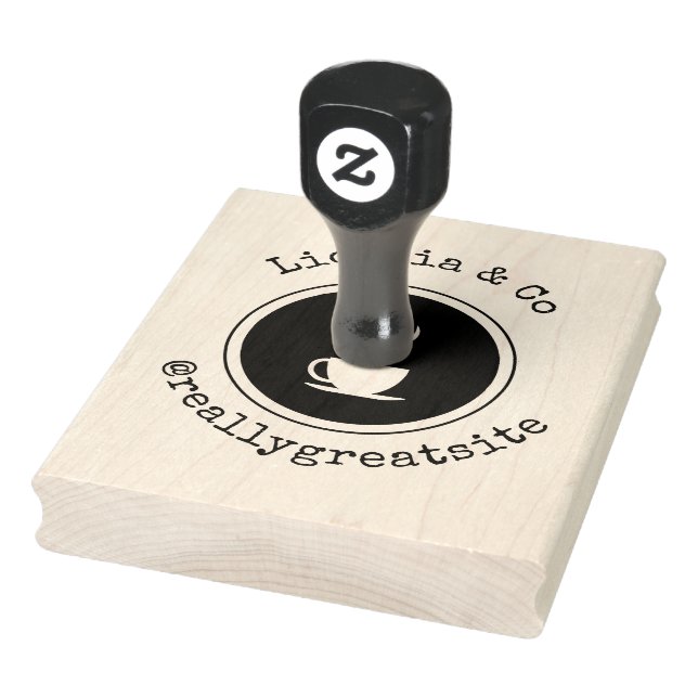 Elegant Large Custom Simple Business Logo Rubber Stamp (Stamp)