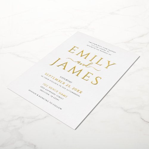 Elegant Large Names Wedding Luxury Foil Invitation