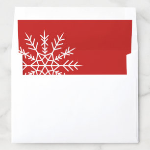 Elegant Large Snowflake Red Holiday Envelope Liner