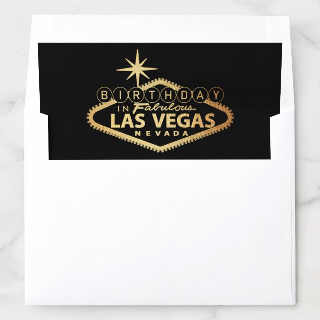Elegant Las Vegas Birthday Envelope Liner (In Envelope)