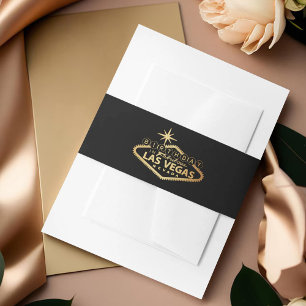 Elegant Las Vegas Birthday Invitation Belly Band