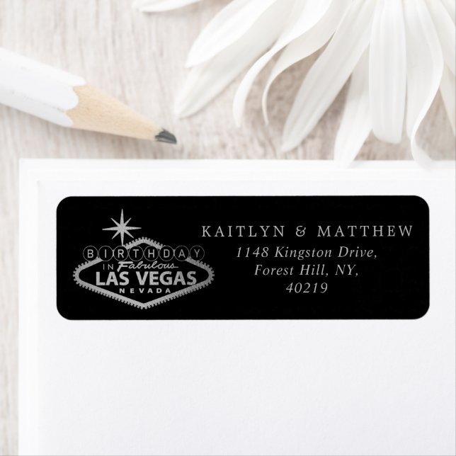 Elegant Las Vegas Birthday Label (Insitu)
