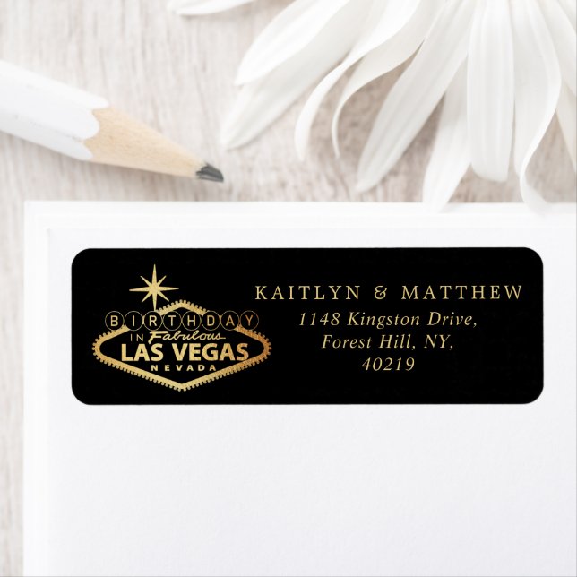 Elegant Las Vegas Birthday Label (Insitu)