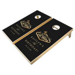 Elegant Las Vegas Birthday Party Cornhole Set