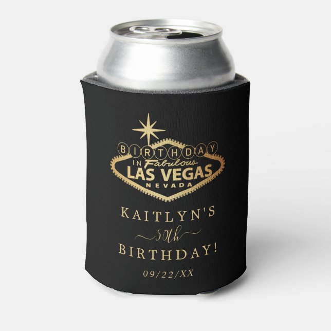 Elegant Las Vegas Birthday Party Favor Can Cooler (Can Back)