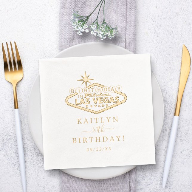 Elegant Las Vegas Birthday Party Foil Napkins (Creator Uploaded)
