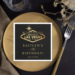 Elegant Las Vegas Birthday Party Napkins
