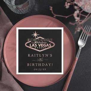 Elegant Las Vegas Birthday Party Napkins