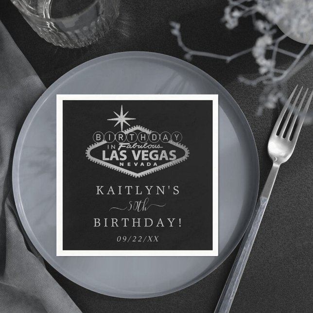 Elegant Las Vegas Birthday Party Napkins (Creator Uploaded)