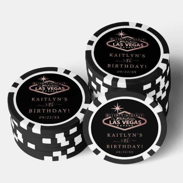 Elegant Las Vegas Birthday Party Poker Chips (Stack)