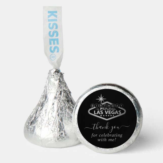 Elegant Las Vegas Birthday Party Thank You Hershey®'s Kisses® (Front)