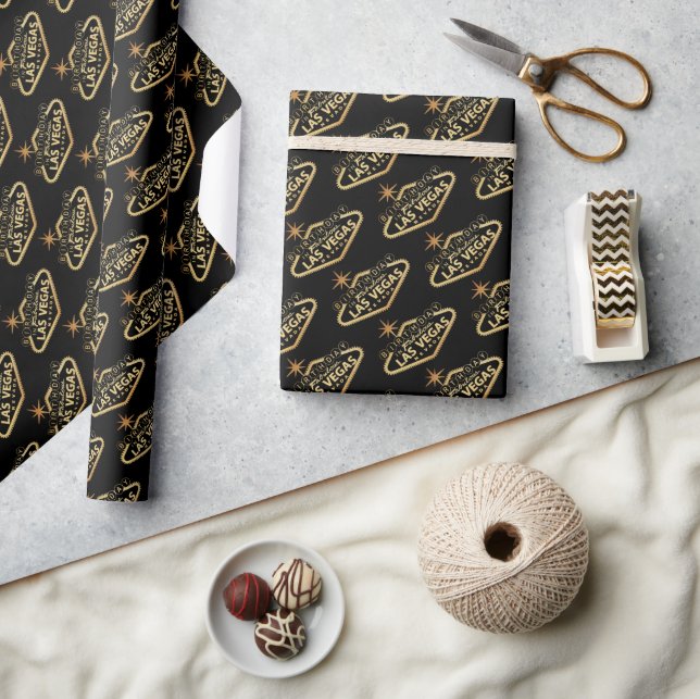 Elegant Las Vegas Birthday Wrapping Paper (Crafts)