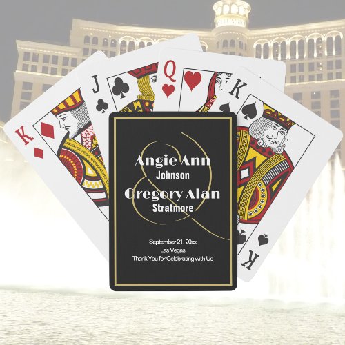 Elegant Las Vegas Casino Black Gold Minimal  Poker Cards