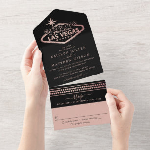 Elegant Las Vegas Destination Wedding All In One Invitation