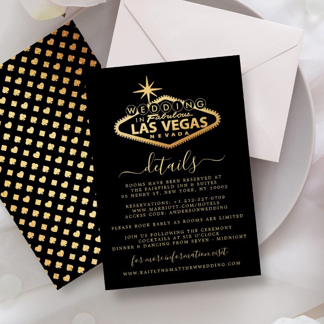 Elegant Las Vegas Destination Wedding Detail Enclosure Card (Creator Uploaded)