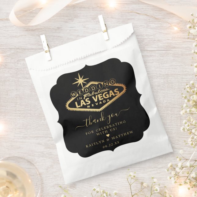 Elegant Las Vegas Destination Wedding Favor Bag (Clipped)