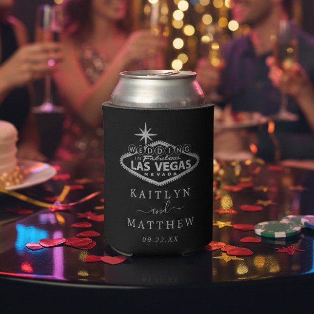 Elegant Las Vegas Destination Wedding Favor Can Cooler (Creator Uploaded)