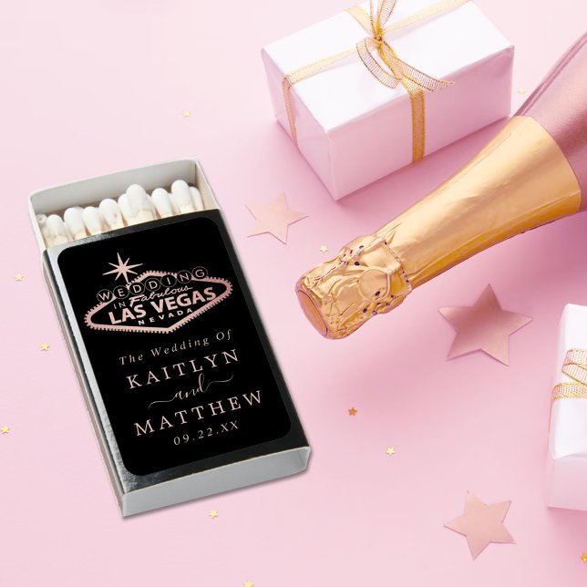 Elegant Las Vegas Destination Wedding Favor Matchboxes (Creator Uploaded)