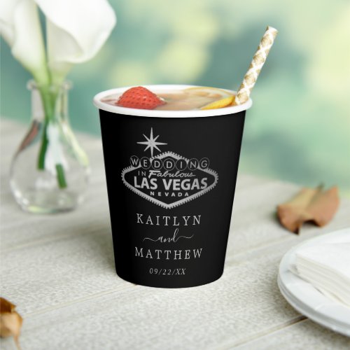 Elegant Las Vegas Destination Wedding Paper Cups