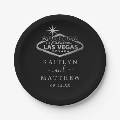 Elegant Las Vegas Destination Wedding Paper Plates