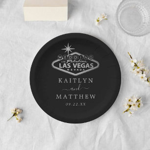 Elegant Las Vegas Destination Wedding Paper Plates