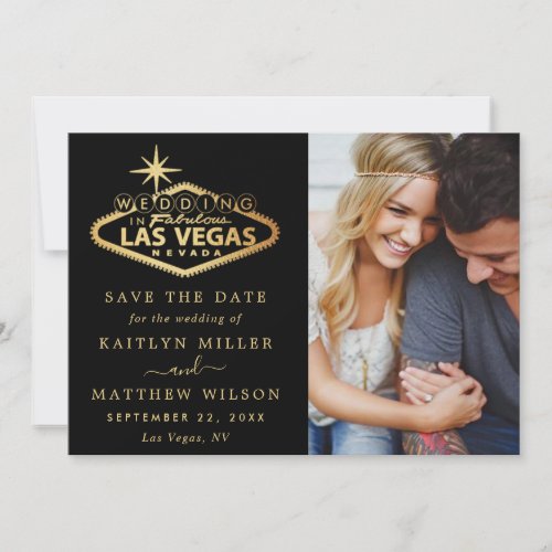 Elegant Las Vegas Destination Wedding Photo Save The Date