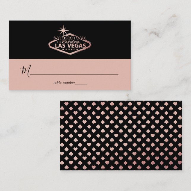 Elegant Las Vegas Destination Wedding Place Card (Front/Back)