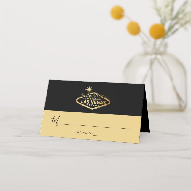 Elegant Las Vegas Destination Wedding Place Card (Front)