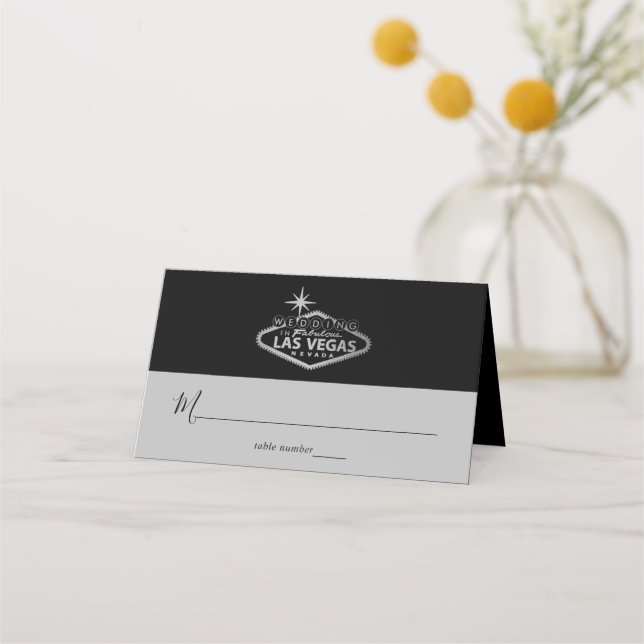 Elegant Las Vegas Destination Wedding Place Card (Front)