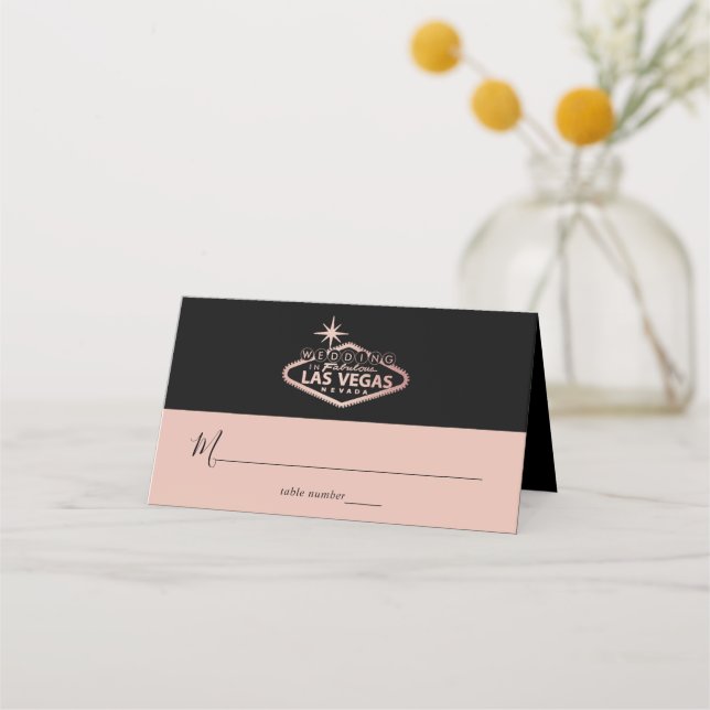 Elegant Las Vegas Destination Wedding Place Card (Front)