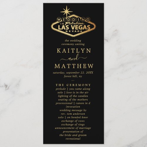Elegant Las Vegas Destination Wedding Program