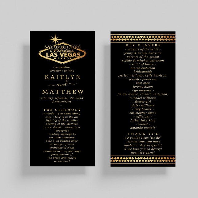 Elegant Las Vegas Destination Wedding Program (Creator Uploaded)