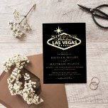 Elegant Las Vegas Destination Wedding Real Foil Invitation<br><div class="desc">Celebrate in style with these stylish and very trendy wedding invitations. This design is easy to personalize with your special event wording and your guests will be thrilled when they receive these fabulous invites. The cover photo has been designed using resources from Freepik.com</div>