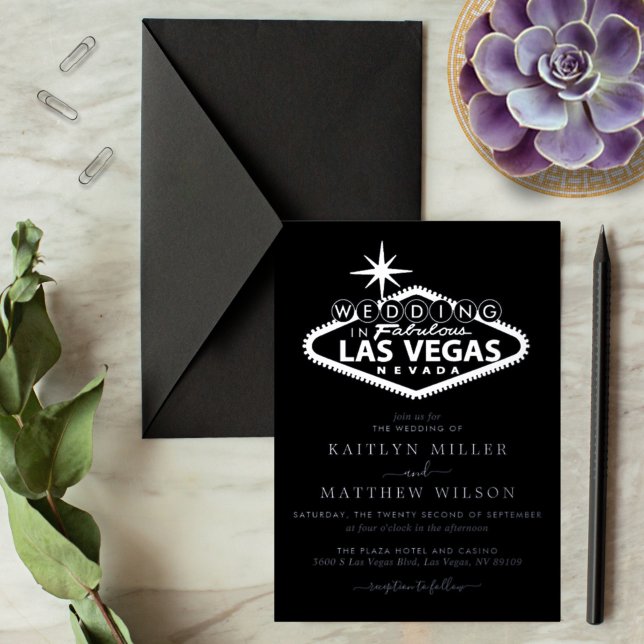Elegant Las Vegas Destination Wedding Real Foil Invitation (Creator Uploaded)