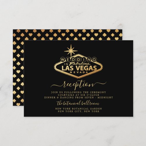 Elegant Las Vegas Destination Wedding Reception Enclosure Card