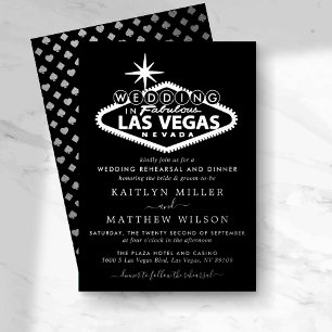 Elegant Las Vegas Destination Wedding Rehearsal Foil Invitation